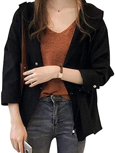 Second Roots 0A-R07 Women’s Trench Coat, Short, Hooded, Long Sleeve, Jacket