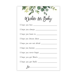 InvitationHouse 48 cnt Green Eucalyptus Leaves Baby Wish Cards