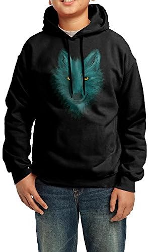 Watercolor Blue Face Wolf Teen' S Pullover Hoodie Sweatshirt M