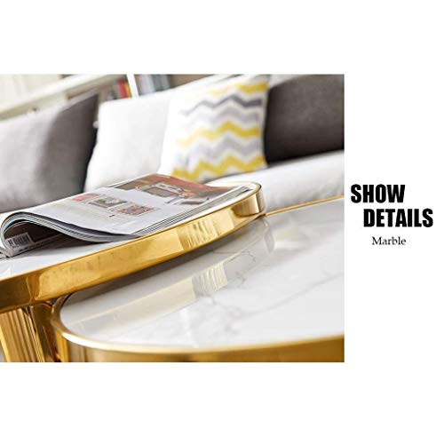 NJYT Modern Coffee Tables Storage Tables Round Tea Table Marble Side Table for Living Room Home and Office Furniture… - Image 3
