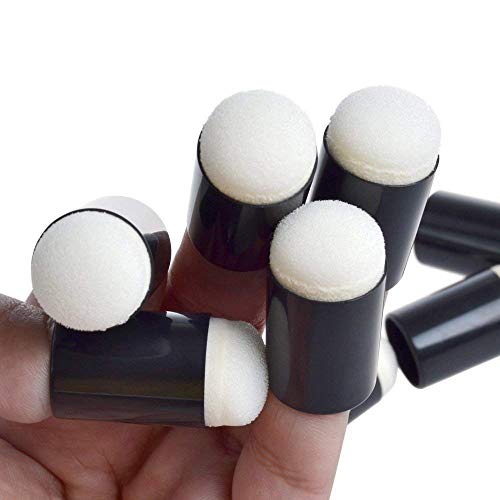 LIPROFE Finger Sponge Dauber with Storage Case for Painting Ink Crafts Chalk Card Making Pack of 40