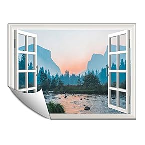 Wall Paper Small Wall Mural Beautiful Scenery Out of The Window Wall Art Removable Wall Decoration for Bedroom Living Room - 24x32 inches