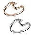 JOERICA 2PCS Stainless Steel Womens Rings for Girls Wave Rings,Size 4-10