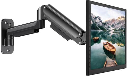 HUANUO Monitor Wandhalterung für 17-32 Zoll LED/LCD/TV Bildschirm, Monitor Halterung Wand, Monitor Arm Wall Mount mit 360° Drehbar Arm, VESA 75mm 100m