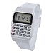 Wrist Calculator,Lookatool Unsex Silicone Multi-Purpose Date Time Electronic Wrist Calculator Watch White