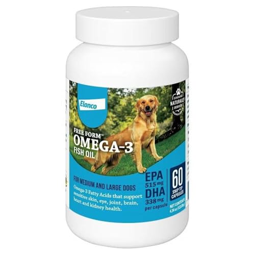 Free Form Snip Tips Omega-3 Fish Oil Liquid Supplement for Medium & Large Dogs, 60 Count