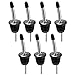 Liquor Bottle Pourers with Rubber Dust Caps Set of 7 By AwenSun, Spout Stopper,Olive Oil Liquor, Speed Pourers , Cocktail Vinegar Bottle Drink Spirits Bar, Food Grade Stainless Steel