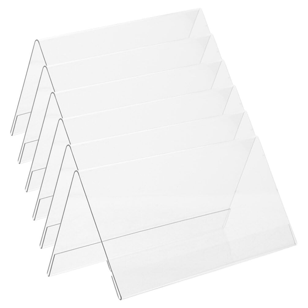 Ciieeo Transparent Acrylic Desk Name Plate Holder 4.72X2.36 Inch Double-Sided Display Stand for Meeting Room Seating Signs and Office Conference Cards
