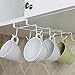 Fashionclubs 8 Hook Under Shelf Mugs Cups Wine Glasses Storage Drying Holder Rack,Cabinet Hanging Organizer Rack for Ties And Belts