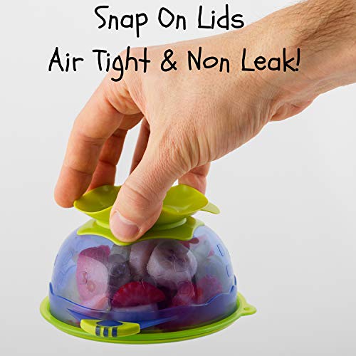 Toddler Plates and Bowls | Baby Bowls with Suction in 3 Different Sizes w/Air Tight Lid | Divided Silicone Plate - Unbreakable, Easy Clean & Perfect for Fussy Eaters | Baby Feeding Set