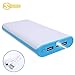 20000mAh Phone Battery Pack,Dual USB Output Portable Cell Phone Charger, External Cell Phone Battery Pack, Power Bank with LED Light for Smart Phone, iPhone, iPad & Samsung Galaxy & More (Blue)