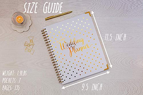 [New] Wedding Planner Gold - Undated Bridal Planning Diary Organizer - Hard Cover, Pockets & Online Support - Thumbnail 7