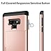 SAMONPOW Wallet Cover for Galaxy Note 9 Case Hybrid Dual Layer Protective Case Card Holder Shell Anti Scratch Hard Soft Rubber Bumper Cover Case for Samsung Galaxy Note 9 Rose Gold
