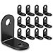 LANIAKEA 50 PCS Black Corner Braces, 1.02 x 1.02 x 0.63 inch Small Metal L Corner Bracket Joint Fastener, 90 Degree Angle Bracket for Wood, Shelves, Furniture, Cabinet and More