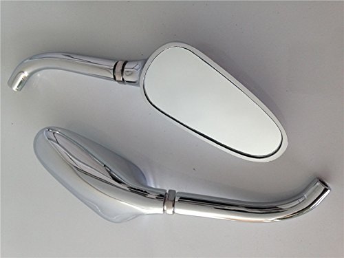 HK MOTO- Universal Mini Small Motorcycle Golf Club Mirrors Fit For Harley Yamaha Chrome