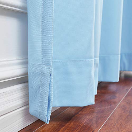 Macochico Blue Medical Curtains Privacy Hospital Cubicle Curtain with Flat Hook Hanging for Hospital Medical Clinic SPA Lab Curtain Room Divider,8ft Wide x 7ft Tall(1 Panel)