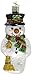 Old World Christmas Snowman with Broom Glass Blown Ornament