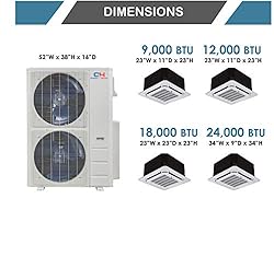 Quad 4 Zone Ductless Mini Split Ceiling Cassette