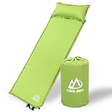 Koolsen Self-Inflating Sleeping Pad for Camping Backpacking Fishing and Climbing, Lightweight Camping Pad with Pillow, Green