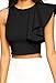 ZKESS Womens Cocktail Club One-Shoulder Ruffle Crop Top Small Size Black