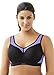 Glamorise Women's Plus Size Full Figure High Impact Wonderwire Sports Bra #9066, Black/Purple, 40DD