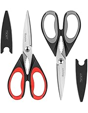 Kitchen Shears, iBayam 2-Pack Kitchen Scissors Heavy Duty Meat Scissors, Dishwasher Safe Cooking Scissors, Multipurpose Stainless Steel Sharp Utility Food Scissors for Chicken, Poultry, Fish, Herbs