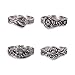 DII Decorative Assorted Silver Napkin Ring Set, One Size, Vintage Silver Spoon, 4 Count