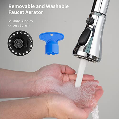 Hibbent Pull Down Spray Head for Kitchen Faucet, 3Function Kitchen