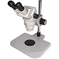 Omano Premium Zoom Stereo Microscope -OM99-V3-6.7x-45x - Binocular - Ergonomic Stainless Steel Pole Stand - LED Ring Light