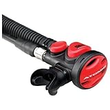 Atomic Aquatics SS1 Safe Second Stage Inflator Octo Octopus for Scuba Diving Dive BC BCD Divers, RED (Stainless Steel)