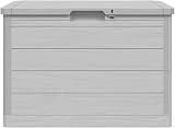 vidaXL Outdoor Cushion Box Grey Polypropylene 160 L 77.5x44.5x53 cm view 7