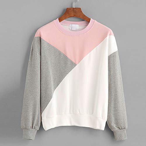 Clearance!Dressin_Women's Long Sleeve Fashion Casual Patchwork Sweatshirt Pullover Tops