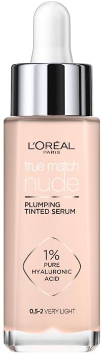 L'Oreal Paris True Match Nude Tinted Serum Shade 0.5-2 Very Light 1% Hyaluronic