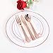 Supernal 180pcs Rose Gold Plastic Silverware Heavy Duty Plastic Forks and Spoons, Rose Gold Disposable Silverware Sets Include 60 Forks, 60 Knives and 60 Spoons Suitable for Wedding, Party, Birthday