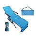 WINOMO Beach Chair Cover Sun Lounge Chair Cover for Sunbathing Pool with Side Pockets (Blue)