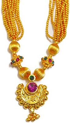 Tejas immitation jewellery Traditional Gold Plated Chand (Moon) Pendant Necklace for Wedding with Chain for Women and Girls