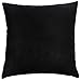 DreamHome 26 X 26 Inches Black Color Faux Suede Decorative Euro Pillow Cover, Throw Pillow Case with Hidden Zipper, Super Soft High Quality Faux Suede On Both Sides