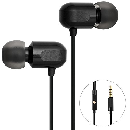 GGMM C700 In Ear Headphones Earbuds with Microphone, Full Metal Universal Ear Buds Deep Heavy Bass Earphones for iPhone Samsung iPad and Most Android Phones (Black) - Thumbnail 7