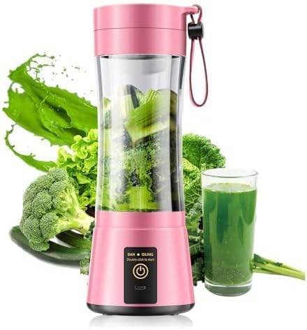 Photo 1 of Portable Blender for Smoothies and Shakes - Cordless Personal Blender with 380Ml BPA Free Travel Cup, 6 Stainless Steel Blades for Powerful Blending, Suit for Sports/Travel/Home