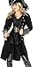 Women's Medium 8-10 Black Velvet Pirate Vixen Costume Long Jacket Coat