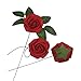 Jing-Rise 50PCS Fake Roses Real Looking Artificial Flowers For DIY Wedding Bouquets Centerpieces Baby Shower Party Home Office Shop Hotel Supermarket Decorations (Dark Red)