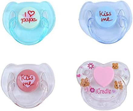 4Pcs/Set Magnet Pacifier for Reborn Newborn Baby Dolls Handmade Magnetic Nipple Dummy Different Colors