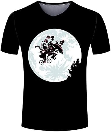 Fielonrv Men's Summer V-Neck Tops Tee Helloween T Shirts