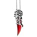 INBLUE Dragon Wolf Tooth Pendant for Men Women Stainless Steel Cool Necklaces Simulate Crystal Gemstone Boyfriend Gifts Jewelry with 23 Inches Chain (Wolf, Red)