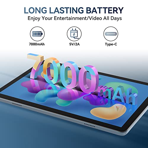 Tablet 2025 Latest Android Tablet 10 inch, Octa-Core 5G WiFi Tableta with Keyboard, 128GB + 8GB +1TB Expandable Storage, Large Touch-Screen Tablets,13MP Dual Camera/Bluetooth/GPS/HD Display/Mouse/Case