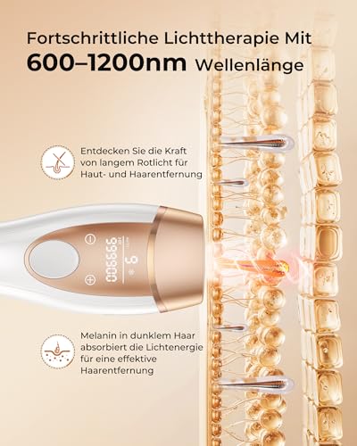 IPL Devices Hair Removal Laser with Cooling Function, 21J Laser Hair Removal for Men and Women, 9 Levels, 999,900 Flashes, IPL Hair Removal Device for Body, Armpits & Bikini Zone