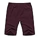 Janmid Men's Linen Casual Classic Fit Short (L, Wine Red)
