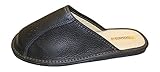 Men comfort slippers Genuine Cowhide Natural Leather Closed Toe and Eva Sole
