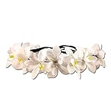 Festie Fever Light Up White Flower Crown with 3 Modes