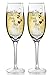 Lovers Champagne Glasses - Set of 2 I Love You to the Moon and Back Glass Flutes - Champs Toasting Flute Wedding Anniversary